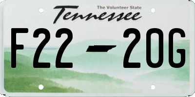 TN license plate F2220G