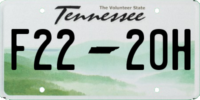TN license plate F2220H