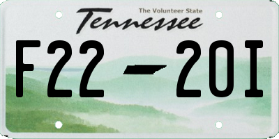 TN license plate F2220I