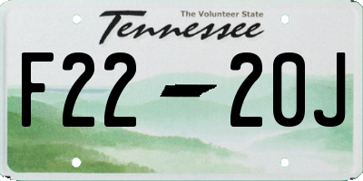 TN license plate F2220J