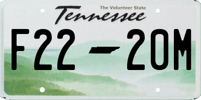TN license plate F2220M