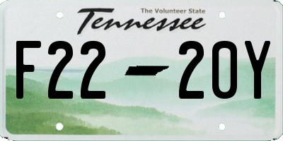 TN license plate F2220Y