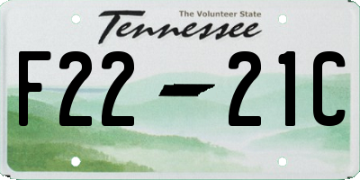TN license plate F2221C