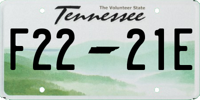 TN license plate F2221E
