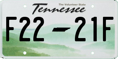 TN license plate F2221F