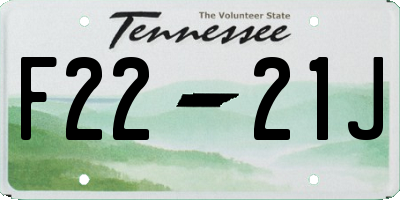 TN license plate F2221J