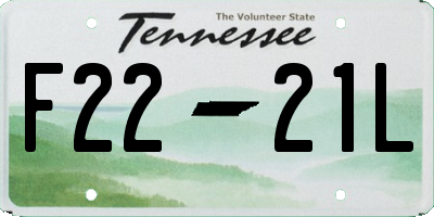 TN license plate F2221L