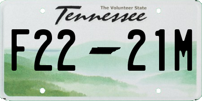 TN license plate F2221M