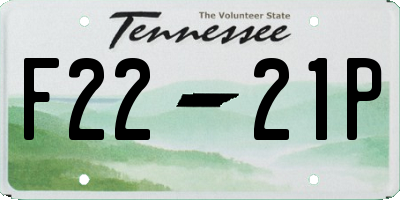 TN license plate F2221P
