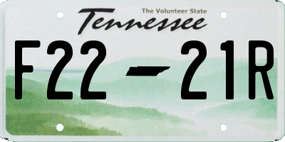 TN license plate F2221R
