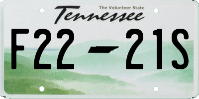 TN license plate F2221S