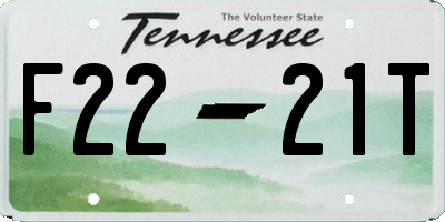 TN license plate F2221T