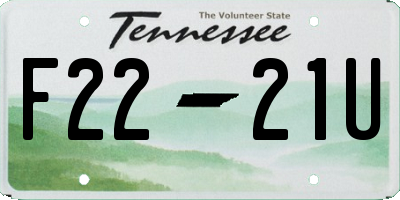 TN license plate F2221U