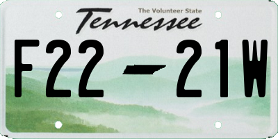 TN license plate F2221W
