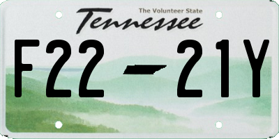 TN license plate F2221Y