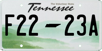 TN license plate F2223A