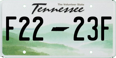 TN license plate F2223F