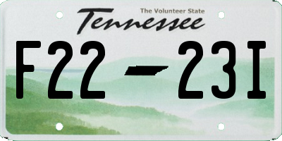 TN license plate F2223I