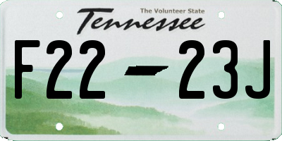 TN license plate F2223J