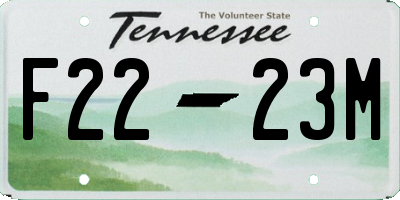 TN license plate F2223M