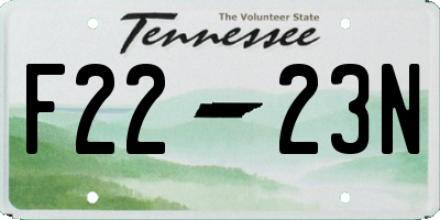 TN license plate F2223N