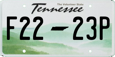 TN license plate F2223P