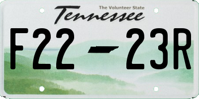 TN license plate F2223R