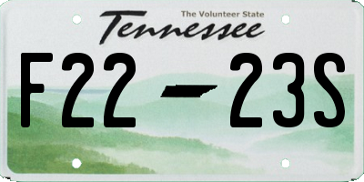 TN license plate F2223S