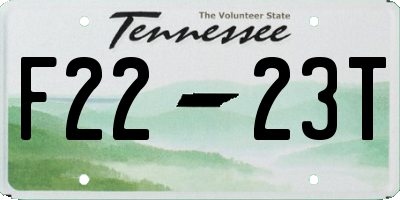 TN license plate F2223T