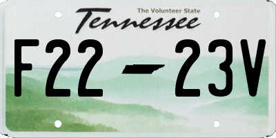 TN license plate F2223V