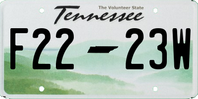 TN license plate F2223W