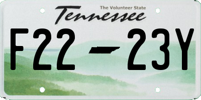 TN license plate F2223Y