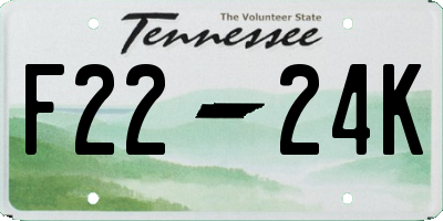 TN license plate F2224K