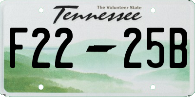 TN license plate F2225B