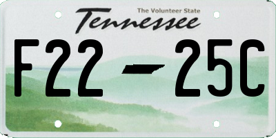 TN license plate F2225C