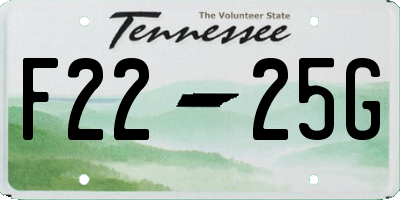 TN license plate F2225G