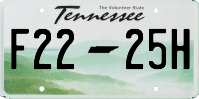 TN license plate F2225H