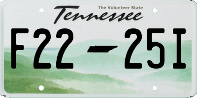 TN license plate F2225I