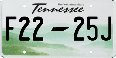 TN license plate F2225J