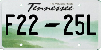 TN license plate F2225L