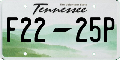 TN license plate F2225P