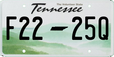 TN license plate F2225Q