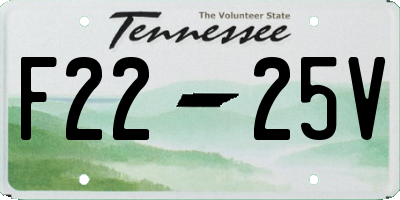 TN license plate F2225V