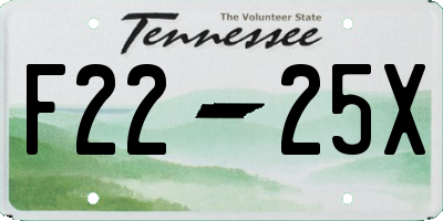 TN license plate F2225X