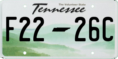 TN license plate F2226C
