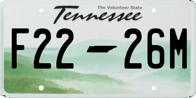 TN license plate F2226M