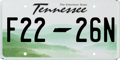 TN license plate F2226N