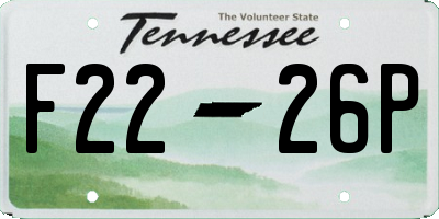 TN license plate F2226P