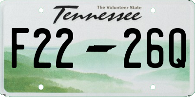 TN license plate F2226Q