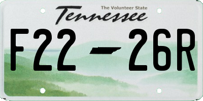 TN license plate F2226R